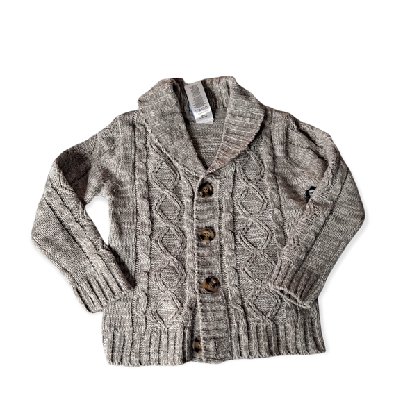 Little Lad Shirts \u0026 Tops | Little Lad Cable Knit Cowl Neck Cardigan Sweater Size 24 | Color: Cream/Tan | Size: 24mb | Olgamuniz5342's Closet